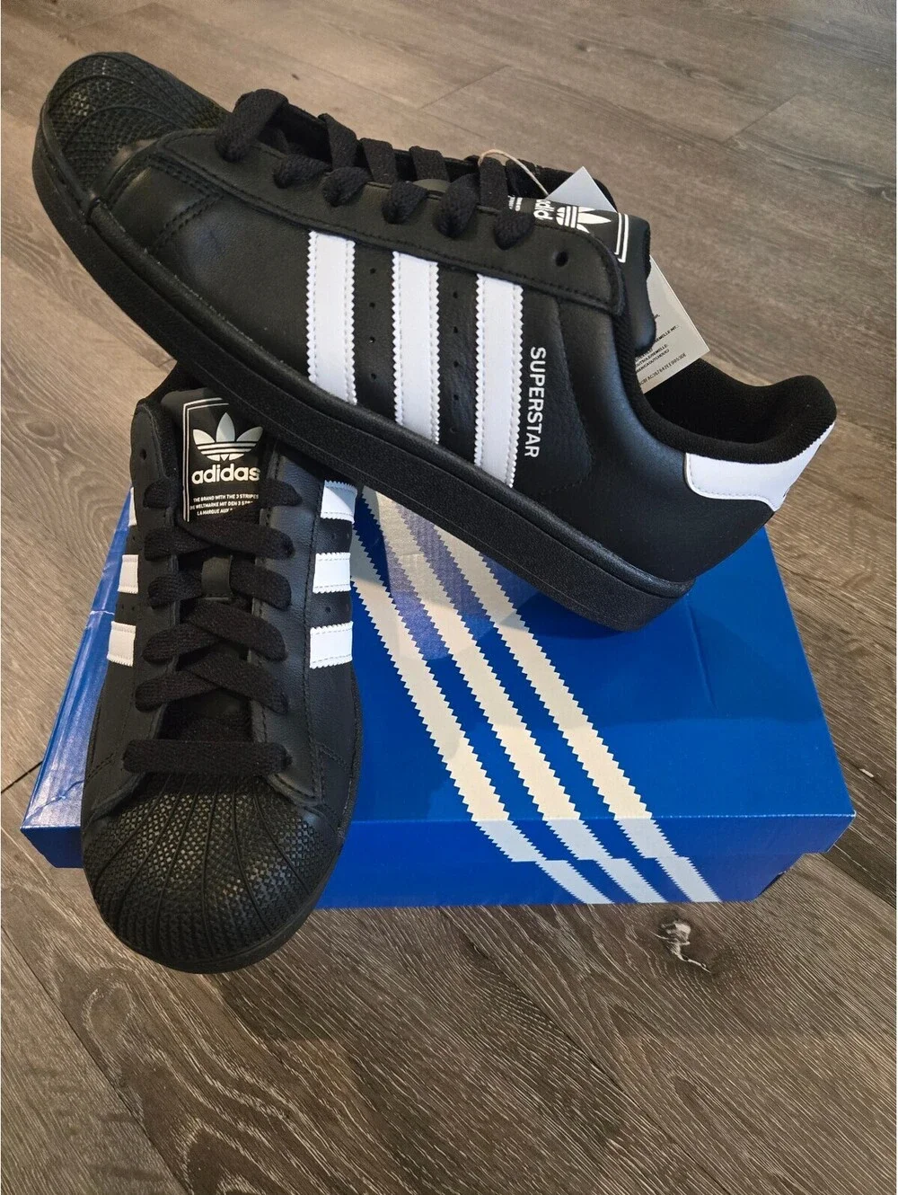 adidas Superstar II JI0079 Mens 8.5 Womens 9.5 Black White New in Box